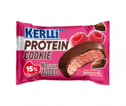 Печенье протеиновое глазированное KERLLI с малиной без сахара (45г)